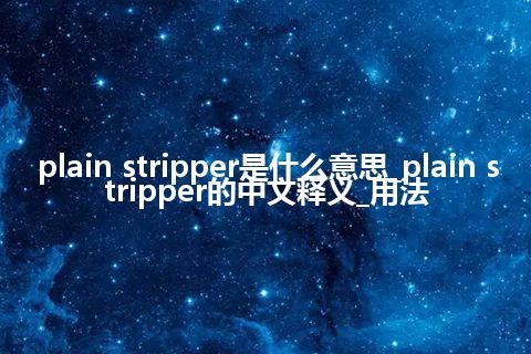 plain stripper是什么意思_plain stripper的中文释义_用法