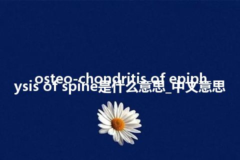 osteo-chondritis of epiphysis of spine是什么意思_中文意思