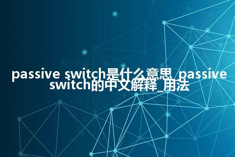 passive switch是什么意思_passive switch的中文解释_用法