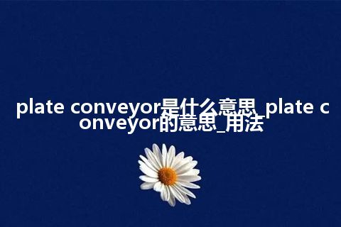 plate conveyor是什么意思_plate conveyor的意思_用法
