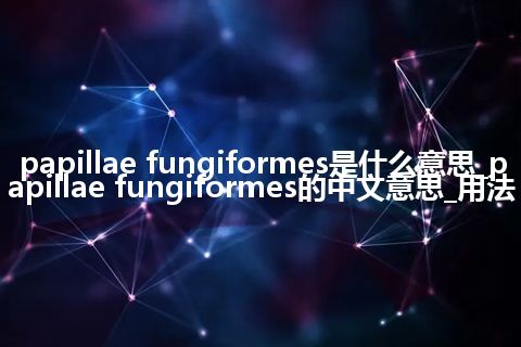 papillae fungiformes是什么意思_papillae fungiformes的中文意思_用法