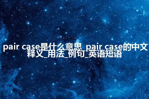 pair case是什么意思_pair case的中文释义_用法_例句_英语短语