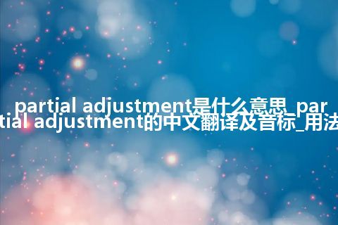 partial adjustment是什么意思_partial adjustment的中文翻译及音标_用法