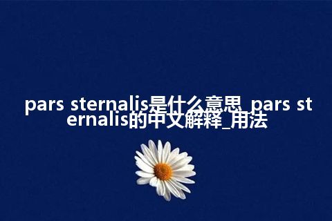 pars sternalis是什么意思_pars sternalis的中文解释_用法