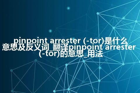 pinpoint arrester (-tor)是什么意思及反义词_翻译pinpoint arrester (-tor)的意思_用法