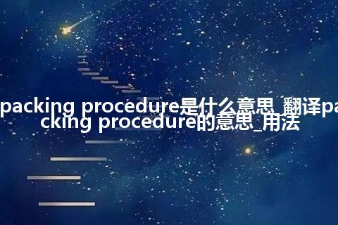 packing procedure是什么意思_翻译packing procedure的意思_用法