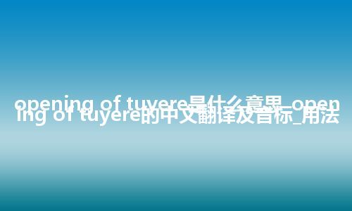 opening of tuyere是什么意思_opening of tuyere的中文翻译及音标_用法