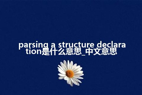 parsing a structure declaration是什么意思_中文意思
