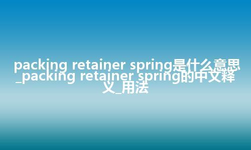 packing retainer spring是什么意思_packing retainer spring的中文释义_用法