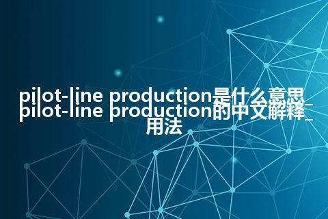 pilot-line production是什么意思_pilot-line production的中文解释_用法