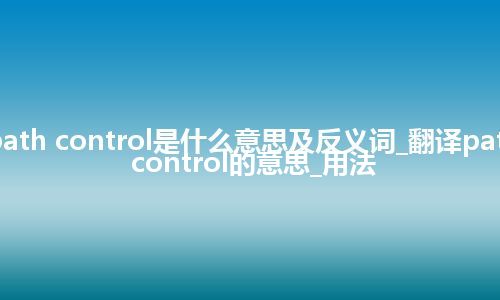path control是什么意思及反义词_翻译path control的意思_用法