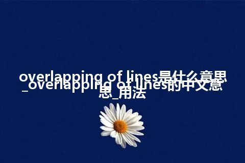 overlapping of lines是什么意思_overlapping of lines的中文意思_用法