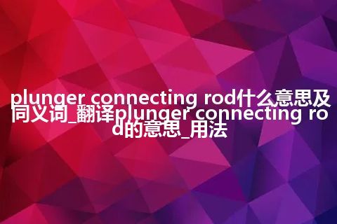 plunger connecting rod什么意思及同义词_翻译plunger connecting rod的意思_用法