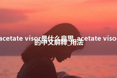 acetate visor是什么意思_acetate visor的中文解释_用法