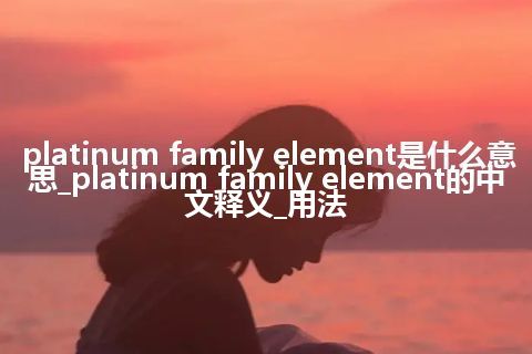 platinum family element是什么意思_platinum family element的中文释义_用法