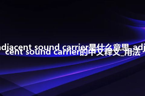 adjacent sound carrier是什么意思_adjacent sound carrier的中文释义_用法
