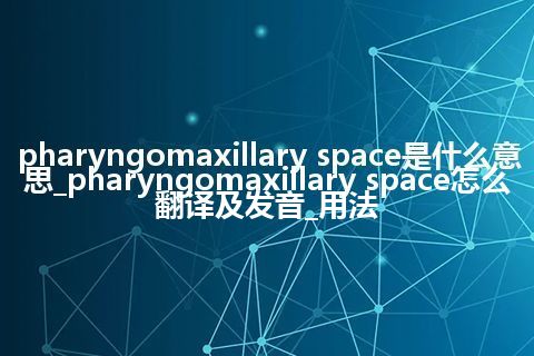 pharyngomaxillary space是什么意思_pharyngomaxillary space怎么翻译及发音_用法