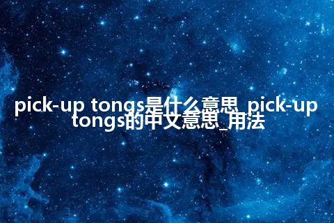 pick-up tongs是什么意思_pick-up tongs的中文意思_用法
