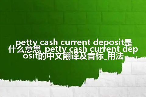 petty cash current deposit是什么意思_petty cash current deposit的中文翻译及音标_用法
