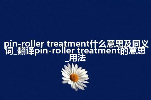 pin-roller treatment什么意思及同义词_翻译pin-roller treatment的意思_用法