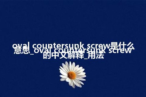 oval countersunk screw是什么意思_oval countersunk screw的中文解释_用法