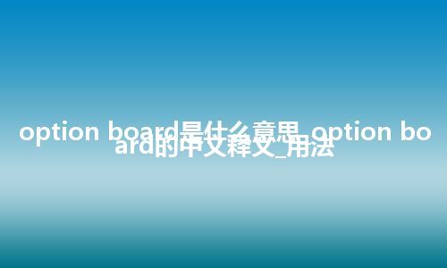 option board是什么意思_option board的中文释义_用法