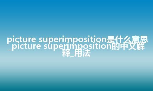 picture superimposition是什么意思_picture superimposition的中文解释_用法