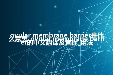 ovular membrane barrier是什么意思_ovular membrane barrier的中文翻译及音标_用法