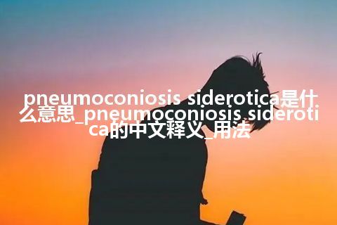 pneumoconiosis siderotica是什么意思_pneumoconiosis siderotica的中文释义_用法
