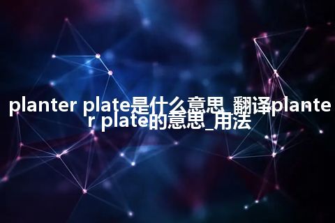 planter plate是什么意思_翻译planter plate的意思_用法