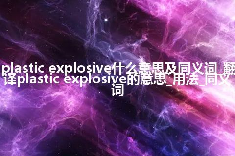 plastic explosive什么意思及同义词_翻译plastic explosive的意思_用法_同义词