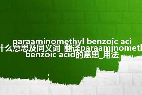 paraaminomethyl benzoic acid什么意思及同义词_翻译paraaminomethyl benzoic acid的意思_用法