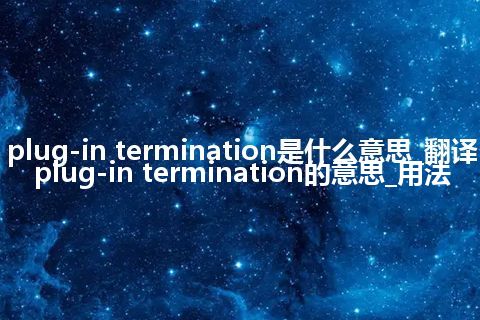 plug-in termination是什么意思_翻译plug-in termination的意思_用法