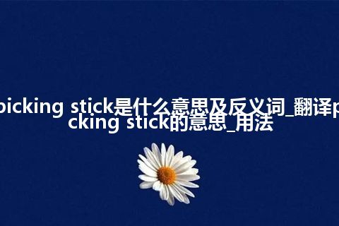 picking stick是什么意思及反义词_翻译picking stick的意思_用法