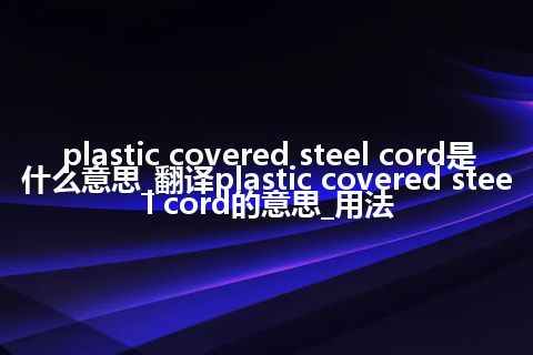 plastic covered steel cord是什么意思_翻译plastic covered steel cord的意思_用法