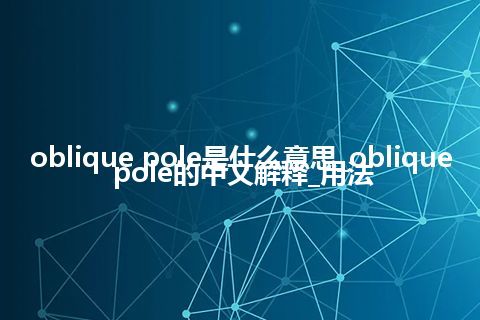 oblique pole是什么意思_oblique pole的中文解释_用法