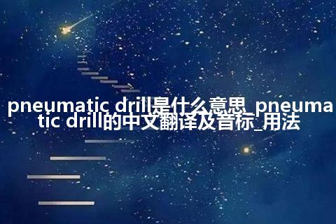 pneumatic drill是什么意思_pneumatic drill的中文翻译及音标_用法