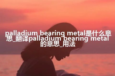 palladium bearing metal是什么意思_翻译palladium bearing metal的意思_用法