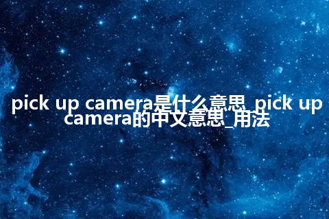 pick up camera是什么意思_pick up camera的中文意思_用法