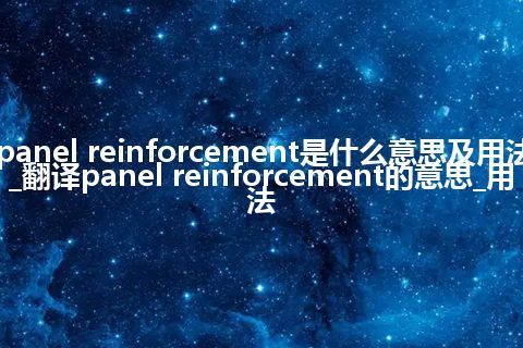 panel reinforcement是什么意思及用法_翻译panel reinforcement的意思_用法