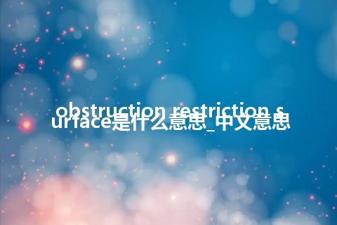 obstruction restriction surface是什么意思_中文意思