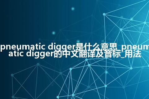 pneumatic digger是什么意思_pneumatic digger的中文翻译及音标_用法