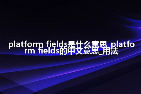 platform fields是什么意思_platform fields的中文意思_用法
