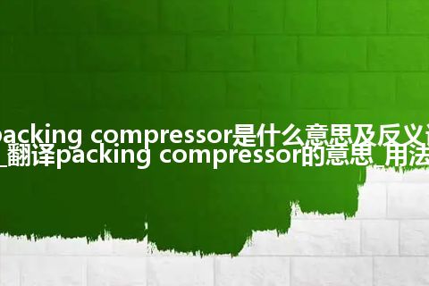 packing compressor是什么意思及反义词_翻译packing compressor的意思_用法