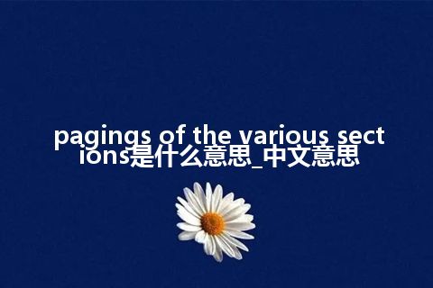 pagings of the various sections是什么意思_中文意思