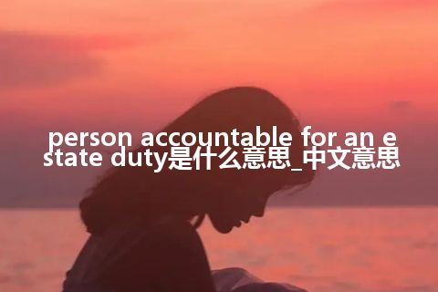 person accountable for an estate duty是什么意思_中文意思