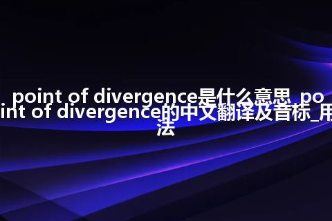 point of divergence是什么意思_point of divergence的中文翻译及音标_用法