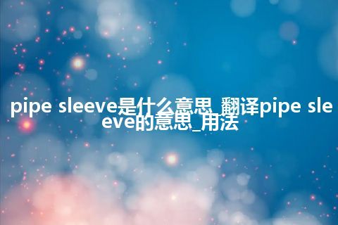 pipe sleeve是什么意思_翻译pipe sleeve的意思_用法