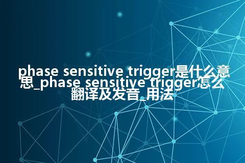 phase sensitive trigger是什么意思_phase sensitive trigger怎么翻译及发音_用法