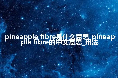 pineapple fibre是什么意思_pineapple fibre的中文意思_用法
